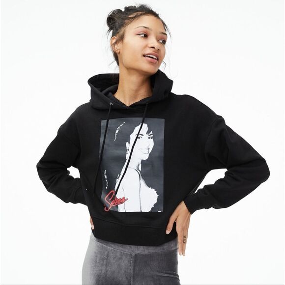 SELENA Cropped Pullover Long Sleeve Hoodie - Picture 1 of 12